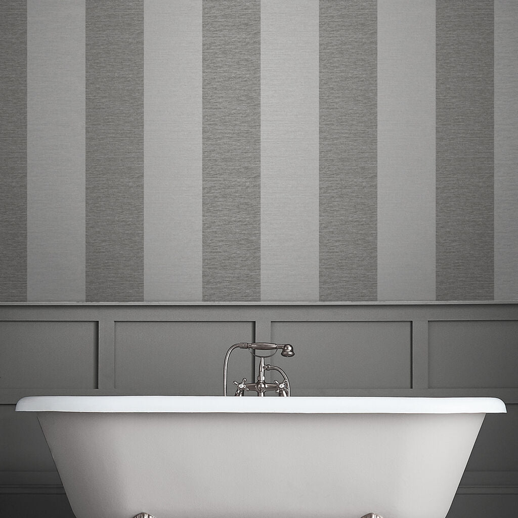 Atelier Stripe Room Wallpaper 2 - Gray