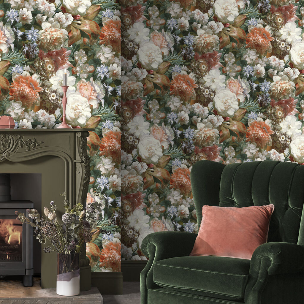 Bouquet Room Wallpaper - Brown