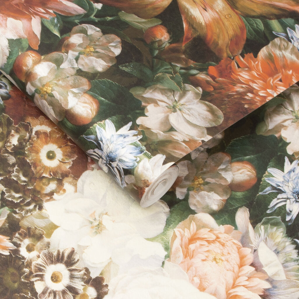 Bouquet Wallpaper - Brown