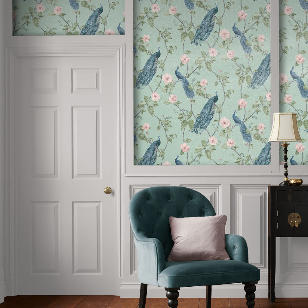 107872 - Resplendence Wallpaper - Aqua - Graham & Brown