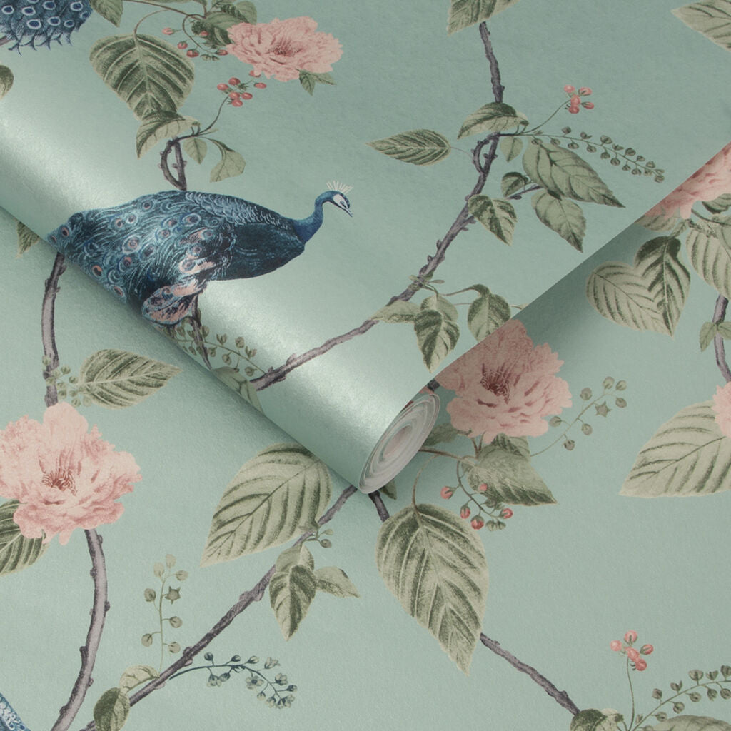 107872 - Resplendence Wallpaper - Aqua - Graham & Brown