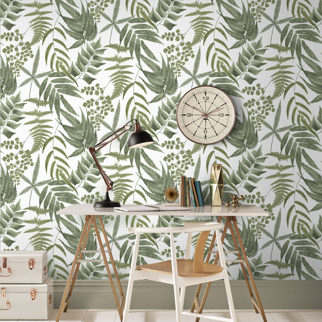 Midsummer Fern Room Wallpaper 2 - Green
