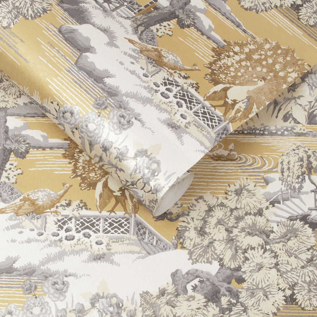 Edo Toile Wallpaper - Yellow