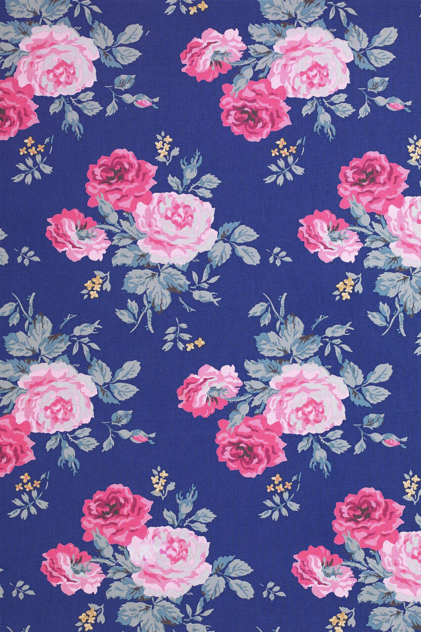 Antique Rose Cotton Fabric Roll - Blue