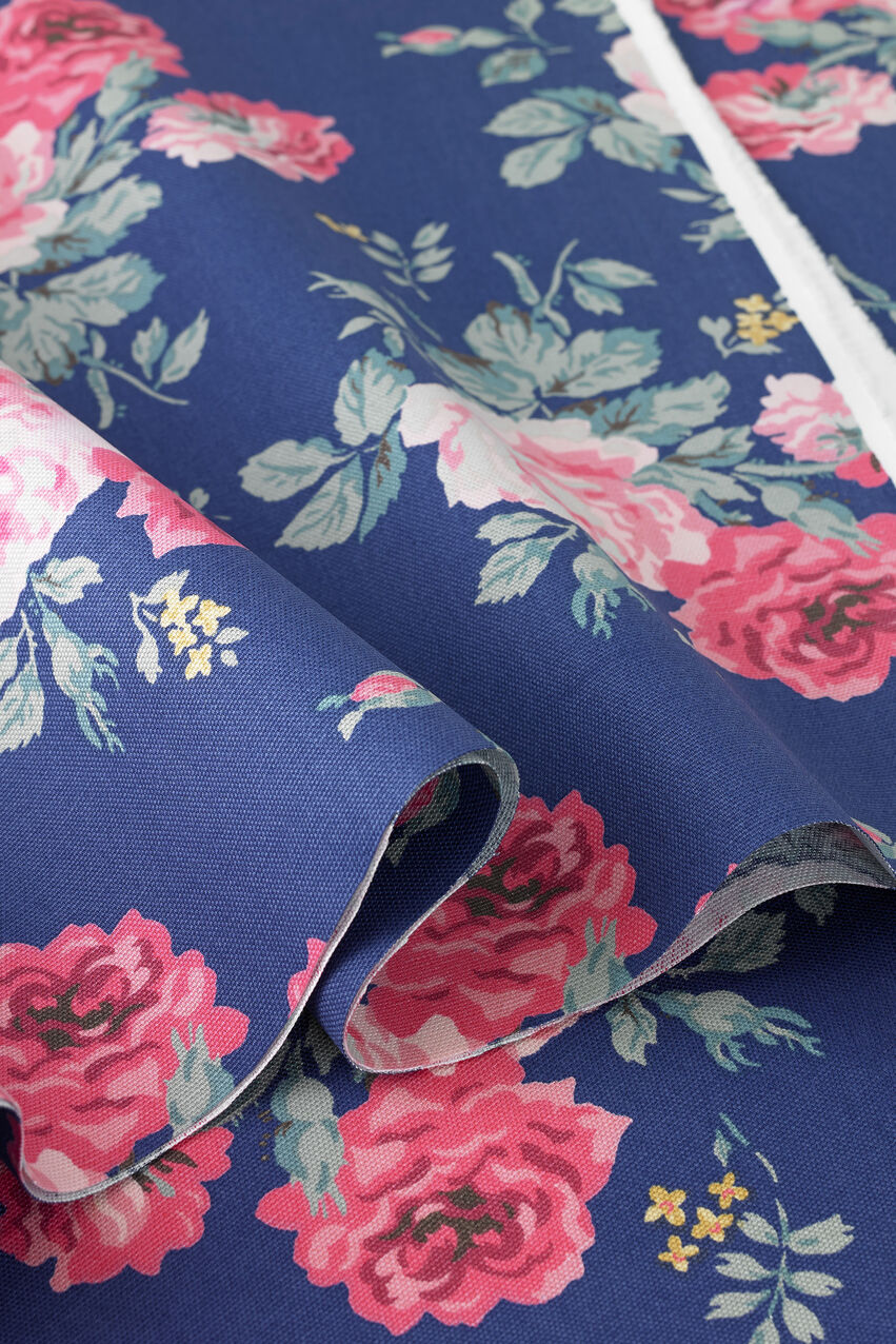 Antique Rose Cotton Room Fabric Roll - Blue