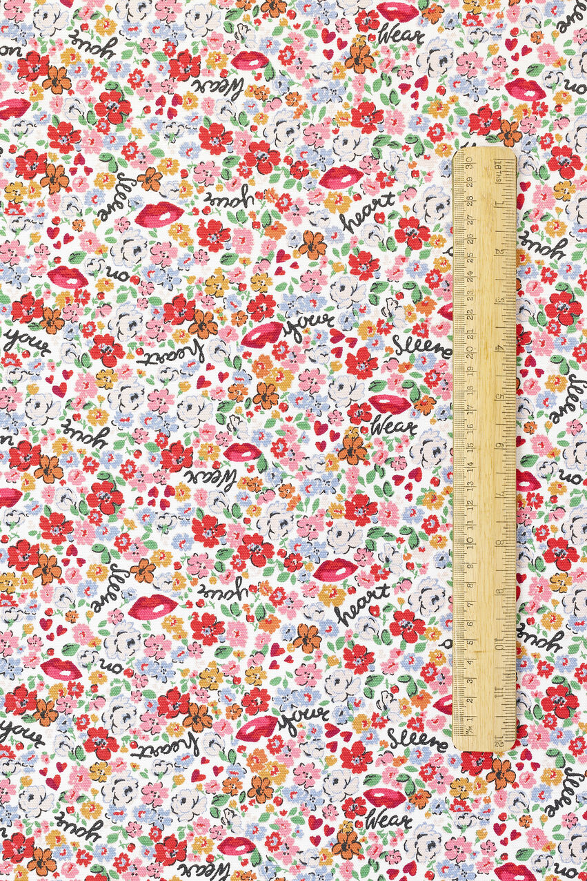 Lots of Love Cotton Room Fabric Roll - Pink