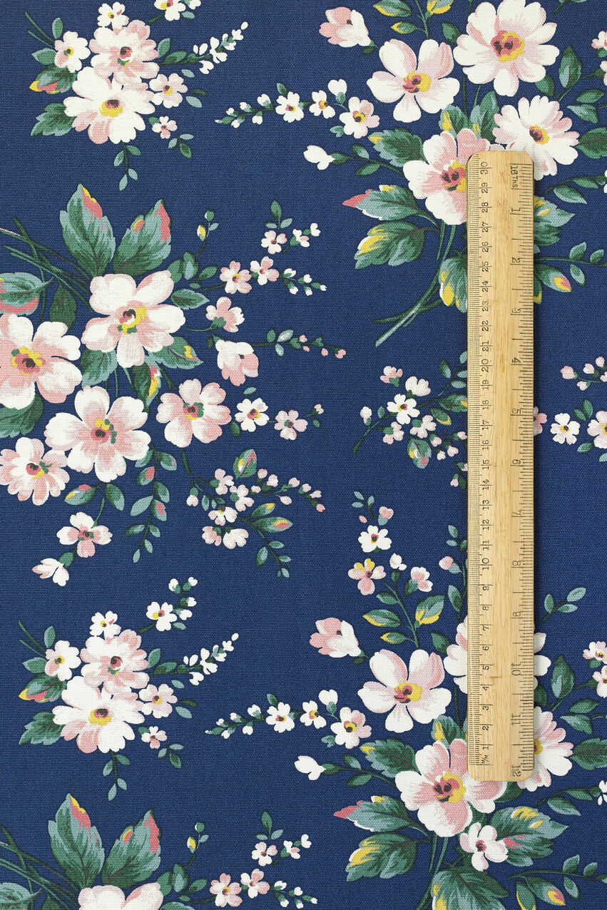 Spitalfields Cotton Room Fabric Roll - Blue