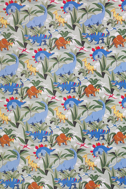 Dinosaur Jungle Cotton Fabric Roll - Blue