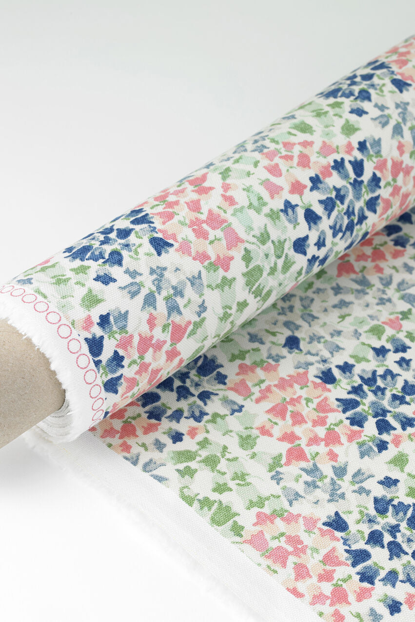 Tiny Painted Bluebell Cotton Room Fabric Roll - Pink