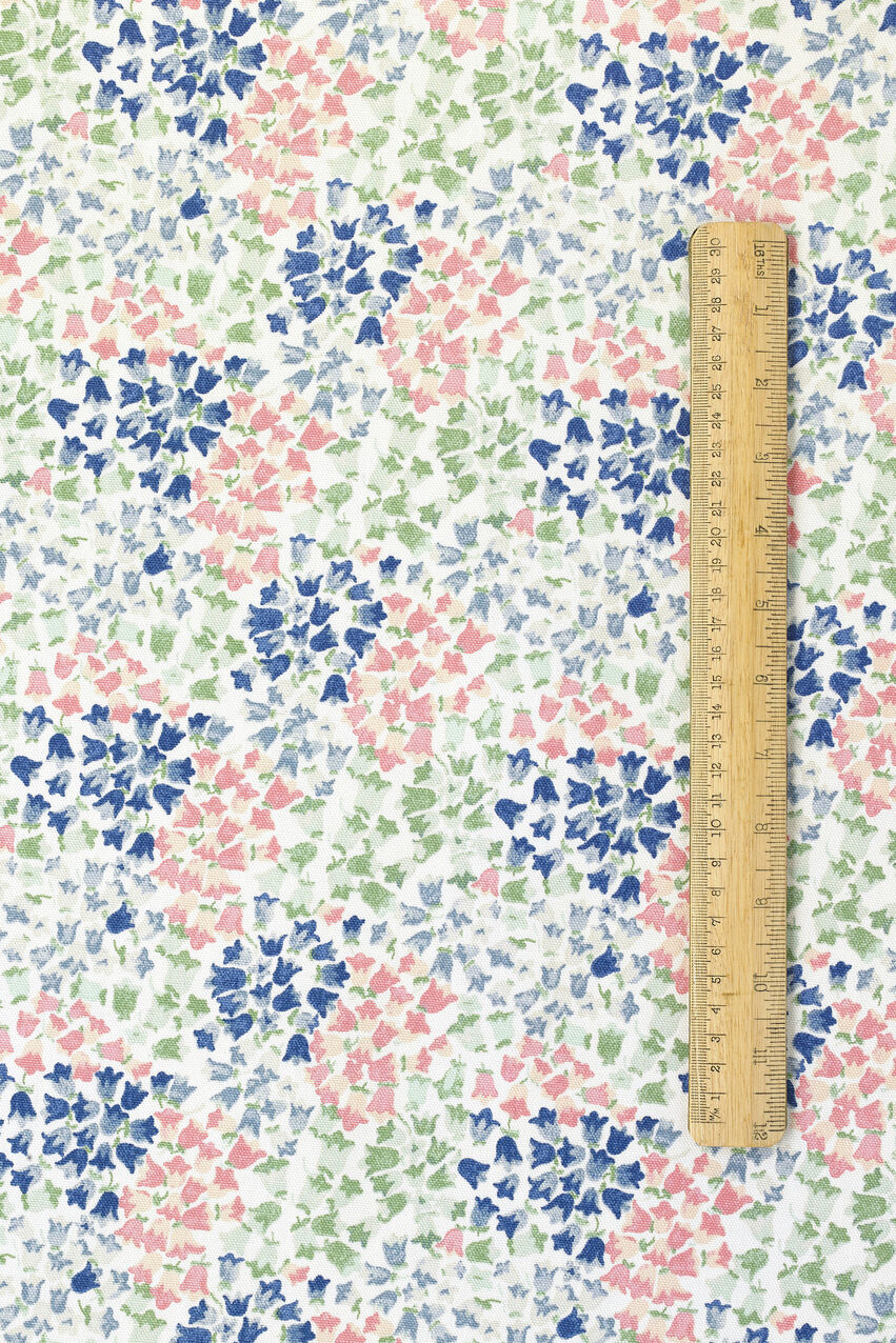 Tiny Painted Bluebell Cotton Room Fabric Roll - Pink