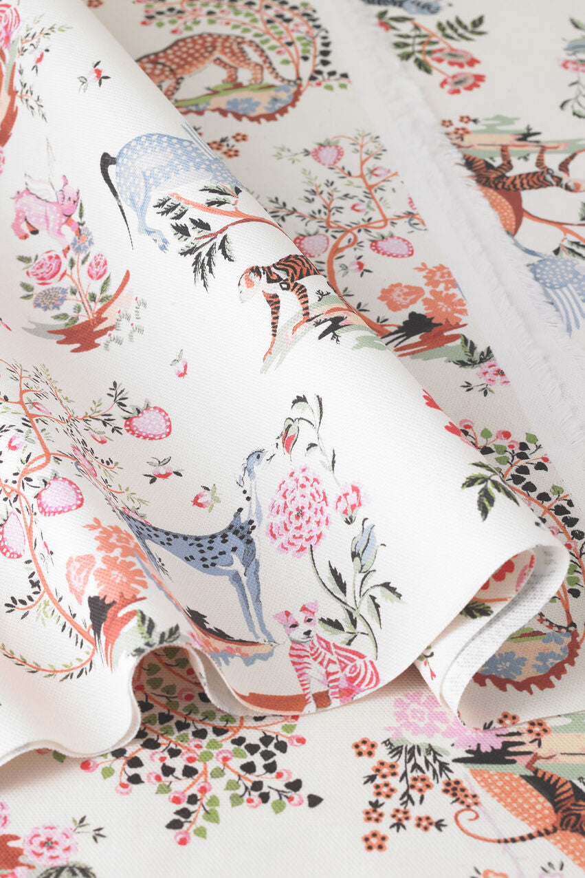 Painted Kingdom Cotton Room Fabric Roll - Pink