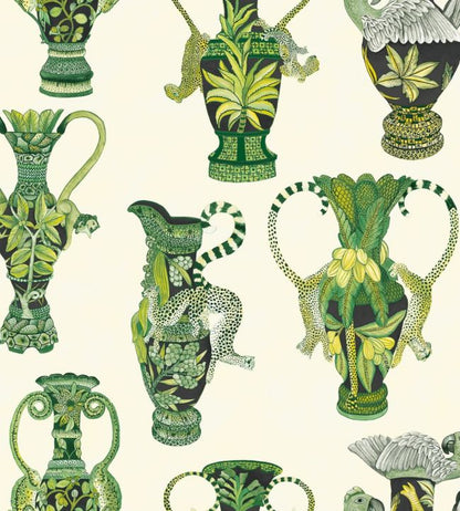 Khulu Vases Wallpaper - Green - Cole & Son