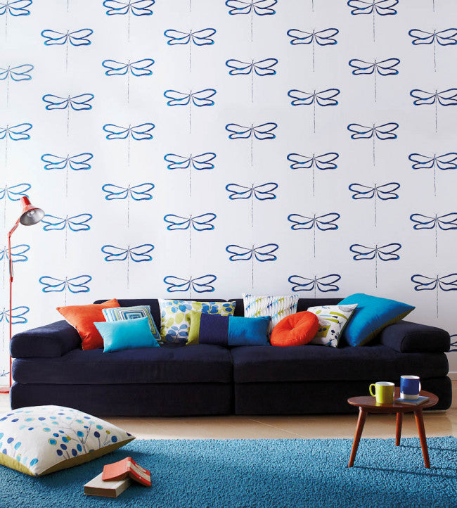 Dragonfly Room Wallpaper - Blue