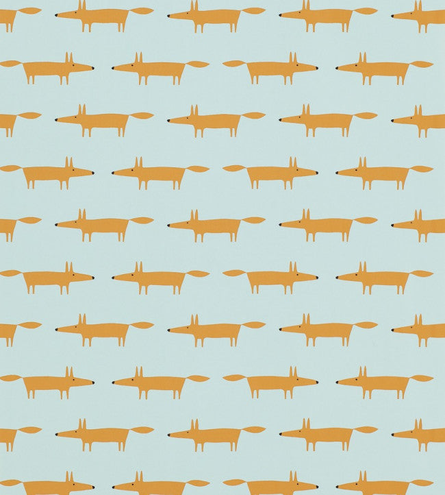 Little Fox Wallpaper - Teal