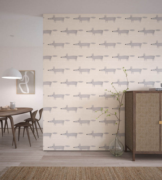 Mr Fox Room Wallpaper 2 - Gray