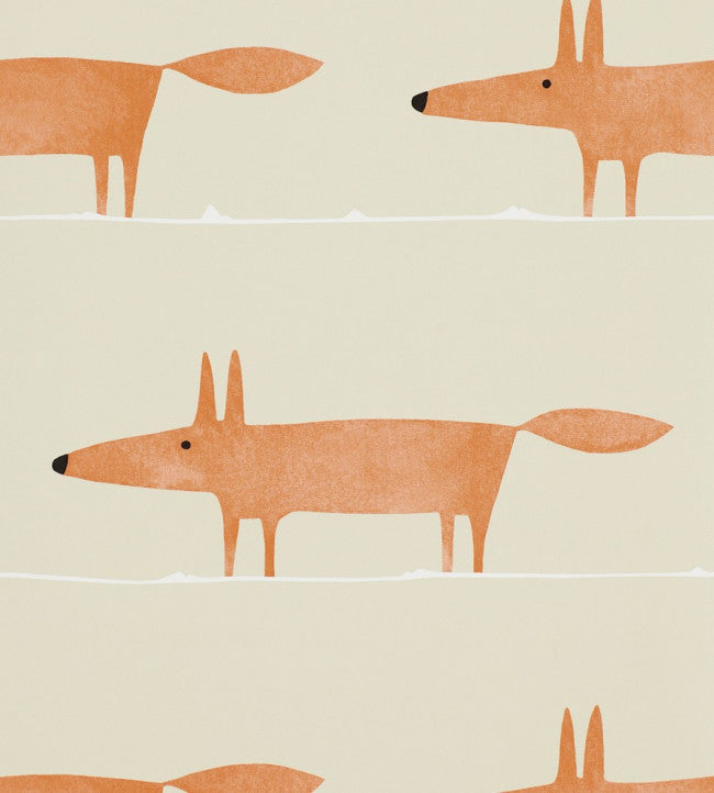Mr Fox Wallpaper - Pink 