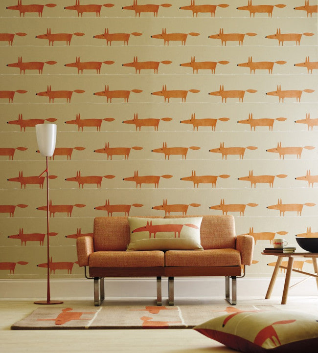 Mr Fox Room Wallpaper - Pink