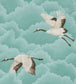 Cranes in Flight Wallpaper - Teal