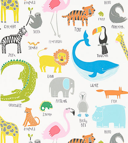 Animal Magic Nursey Wallpaper - Multicolor