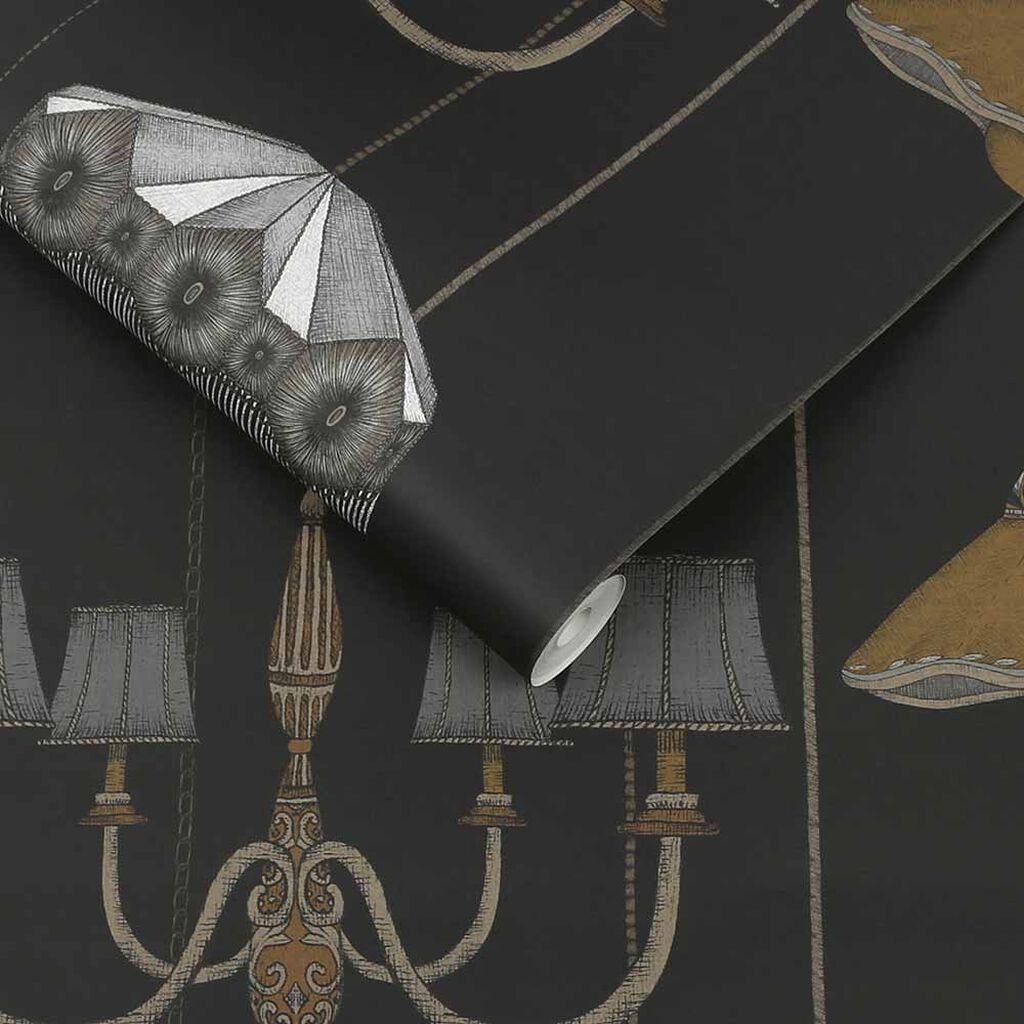 111716 - Drawing Room Wallpaper - Charcoal - Graham & Brown