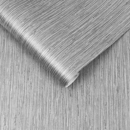 111727 - Grasscloth Texture Wallpaper - Grey - Graham & Brown