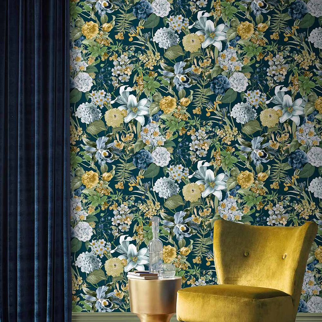 111731 - Glasshouse Flora Wallpaper - Green - Graham & Brown