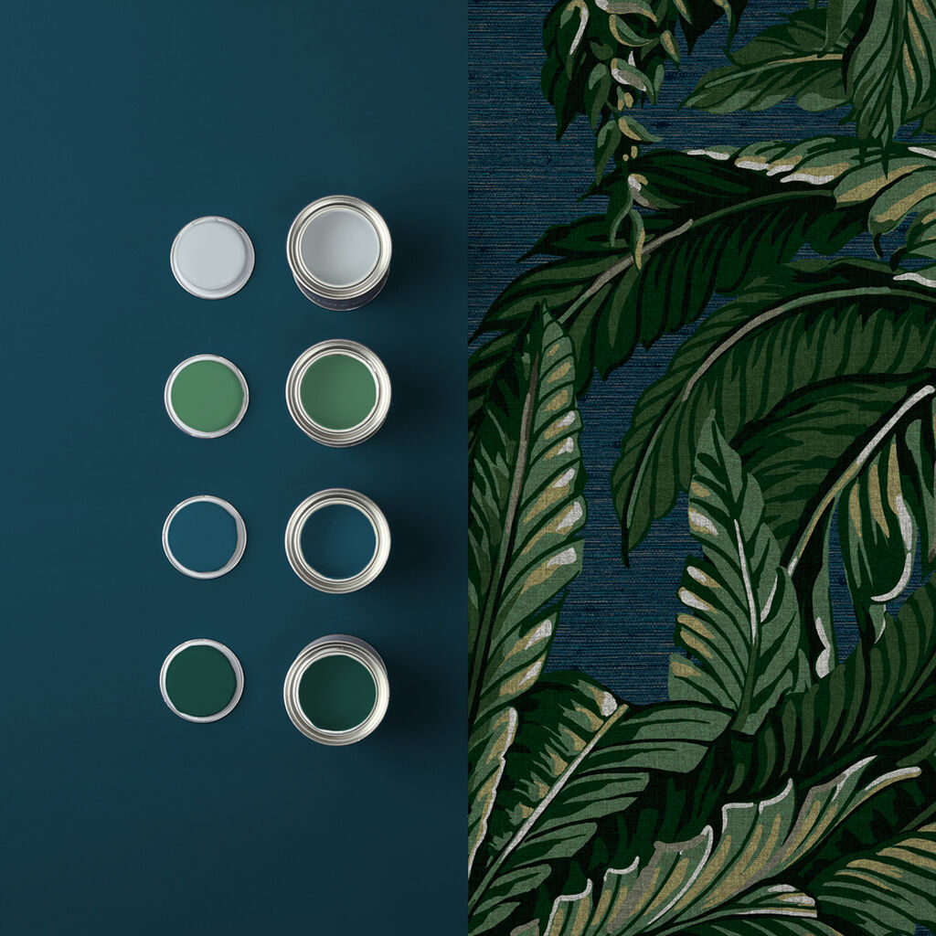 Daintree Palm Midnight Room Wallpaper 2 - Green