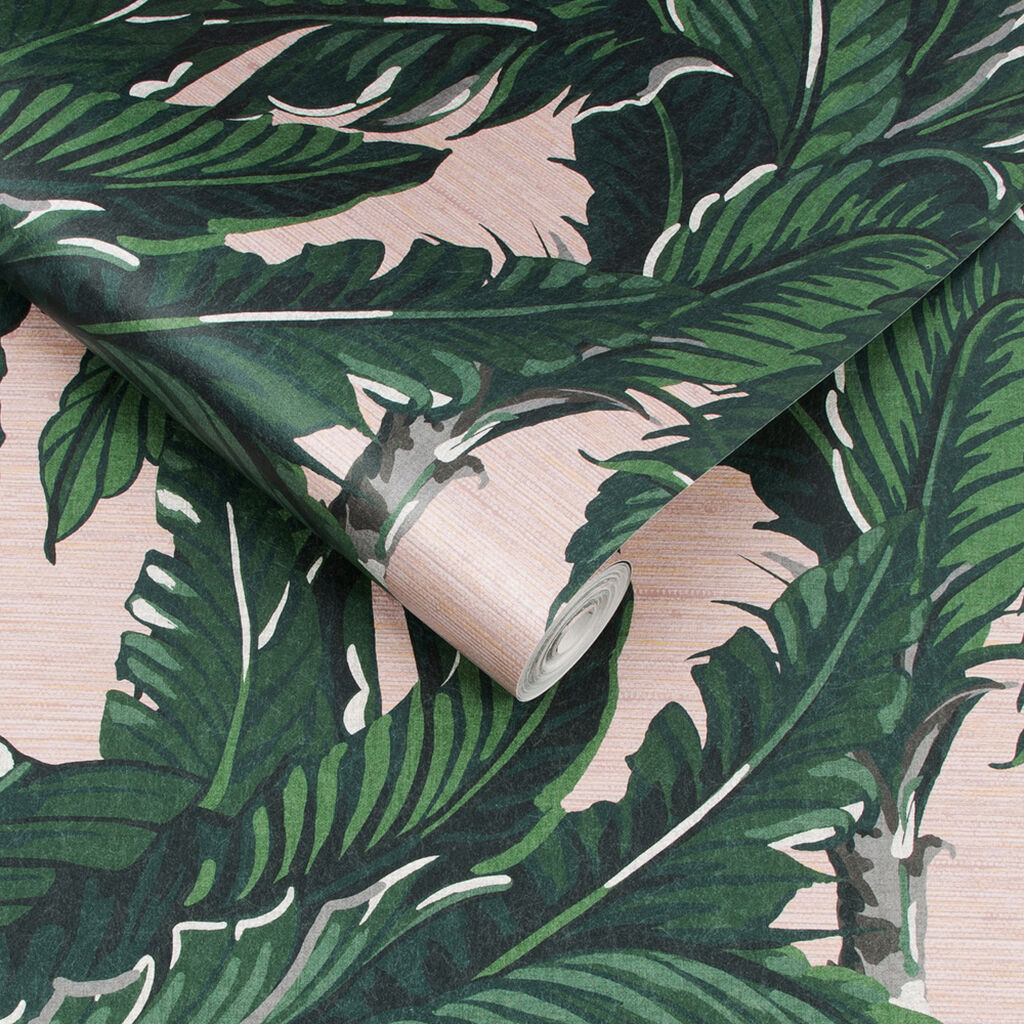 Daintree Palm Blush Room Wallpaper - Green
