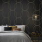 112188 - Palais Wallpaper - Black Gold - Graham & Brown