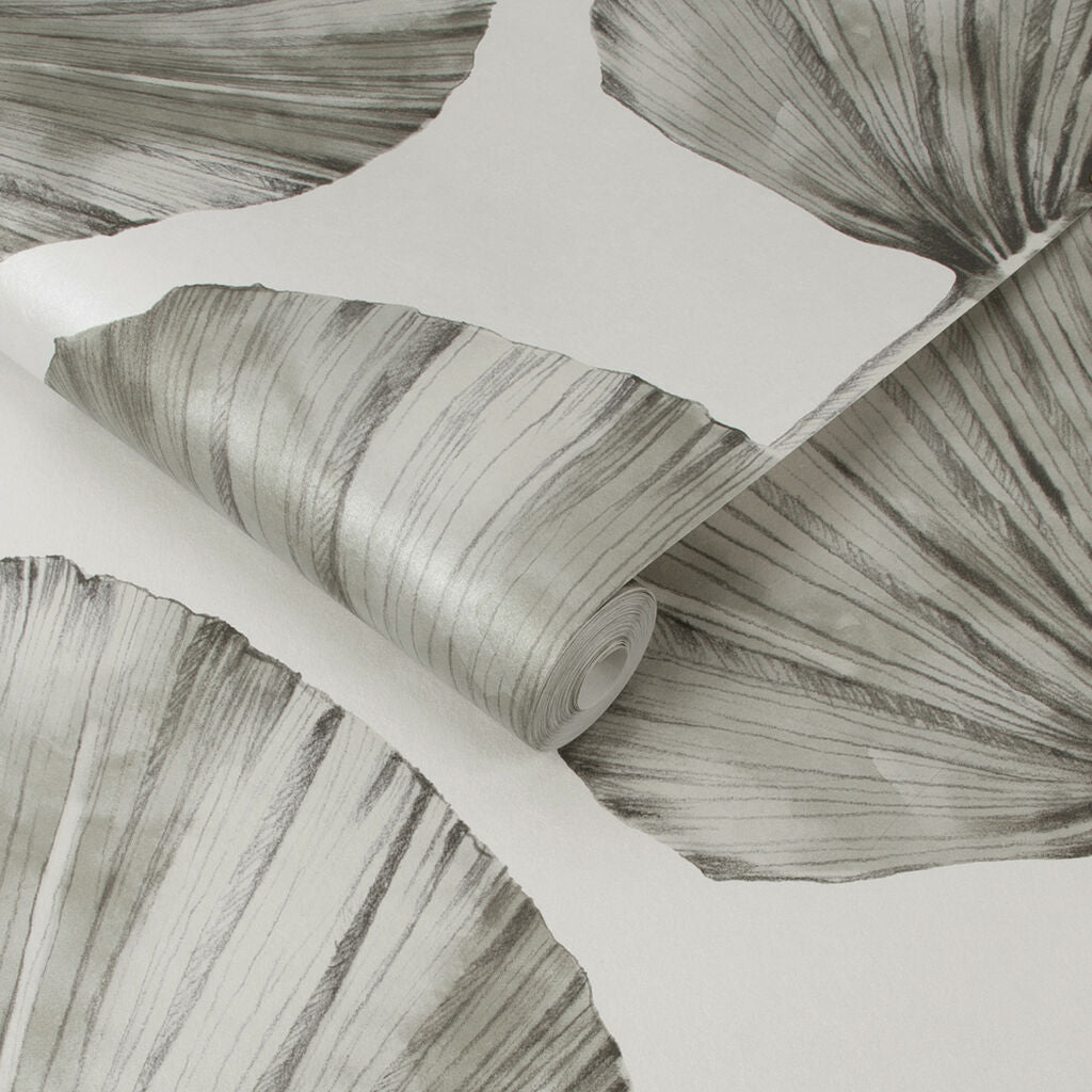 Palm Fan Room Wallpaper - Gray