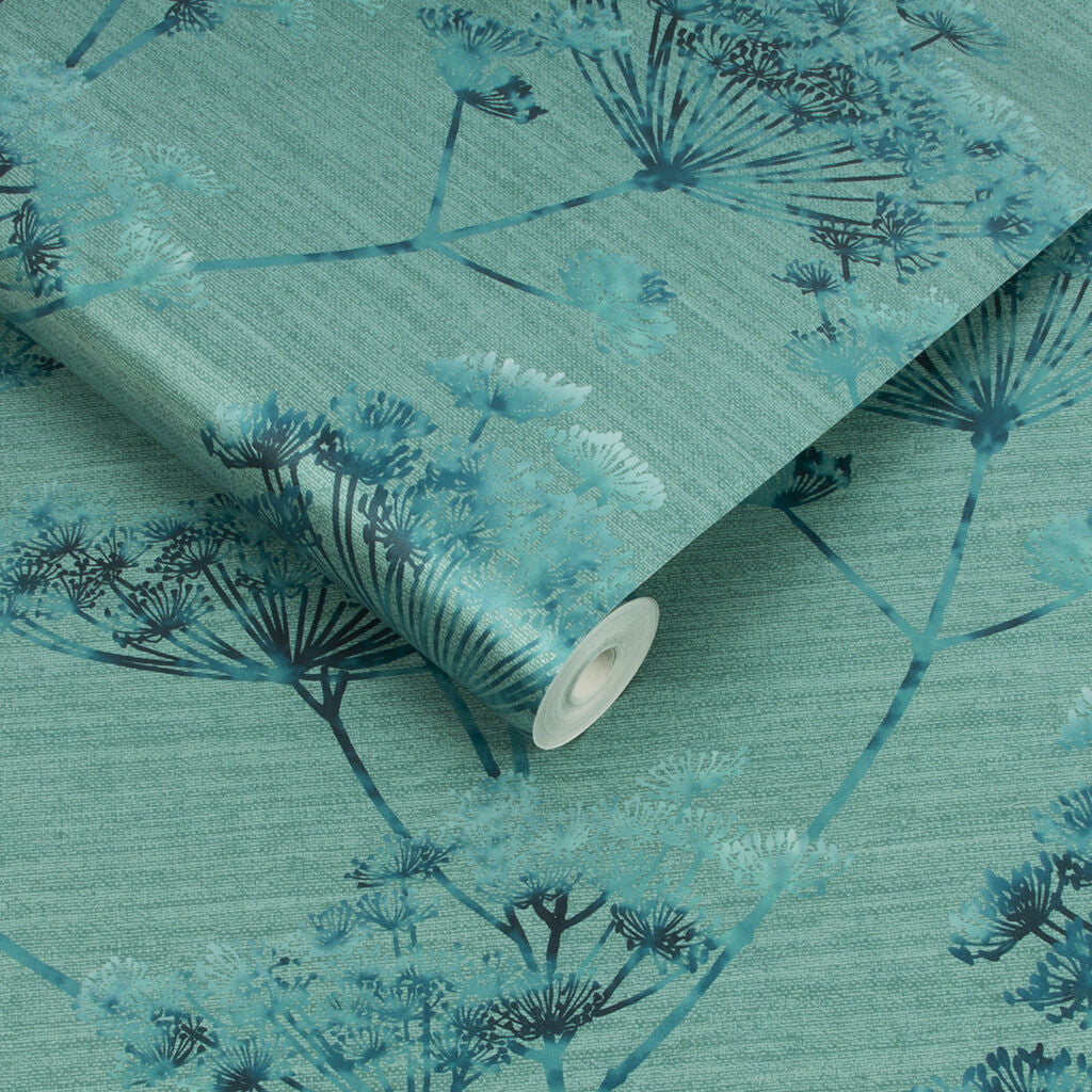 112204 - Hortus Wallpaper - Teal - Graham & Brown