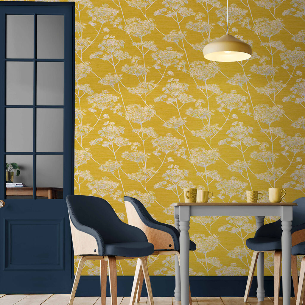 112206 - Hortus Wallpaper - Mustard - Graham & Brown