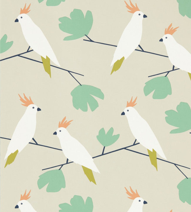 Love Birds Wallpaper - Cream