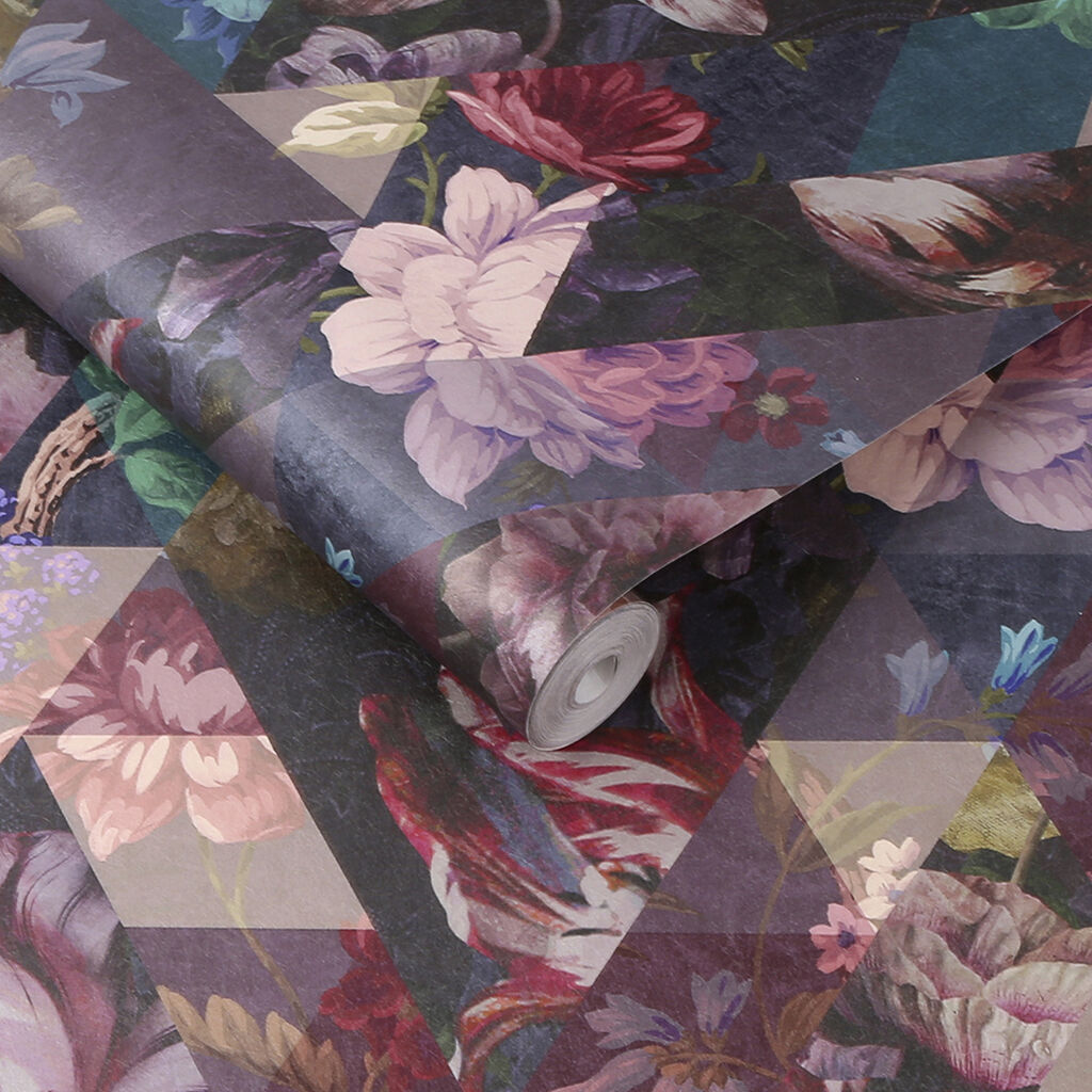 112276 - Timepiece Wallpaper - Amethyst - Graham & Brown