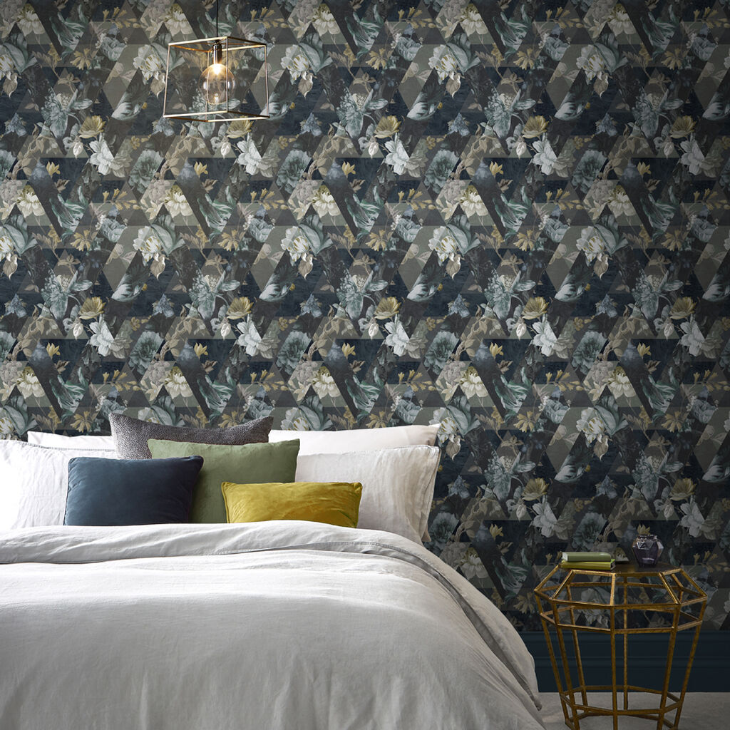 112277 - Timepiece Wallpaper - Midnight - Graham & Brown