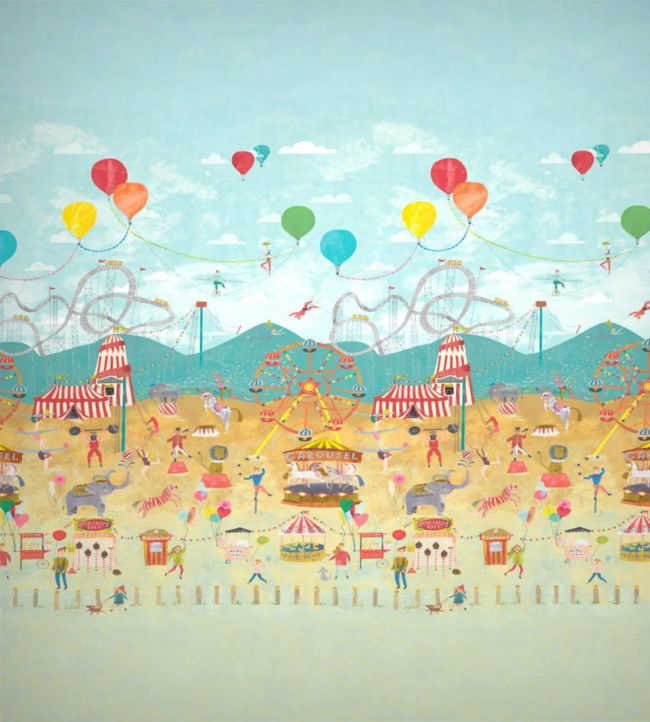 Lifes a Circus Nursey Wallpaper - Multicolor