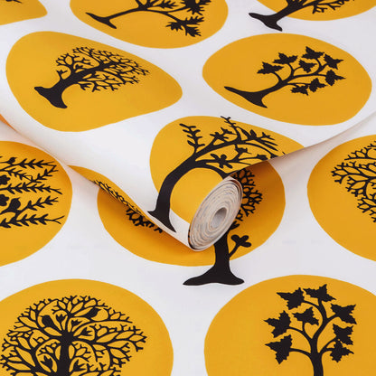 113470 - Party Land Wallpaper - Mustard - Graham & Brown