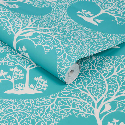 Magical Forest Wallpaper - Teal