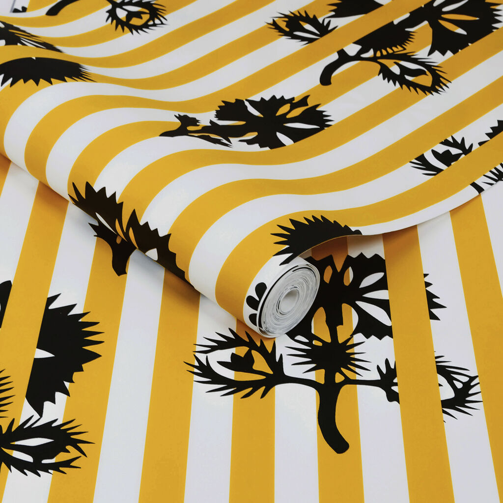 113478 - Hide and Seek Wallpaper - Mustard - Graham & Brown