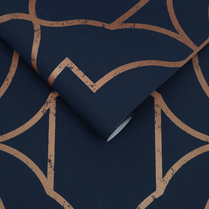 113962 - Versailles Wallpaper - Navy - Graham & Brown