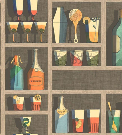 Cocktails Wallpaper - Brown  - Cole & Son