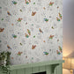 Aviary Natural Nursey Room Wallpaper 2 - White