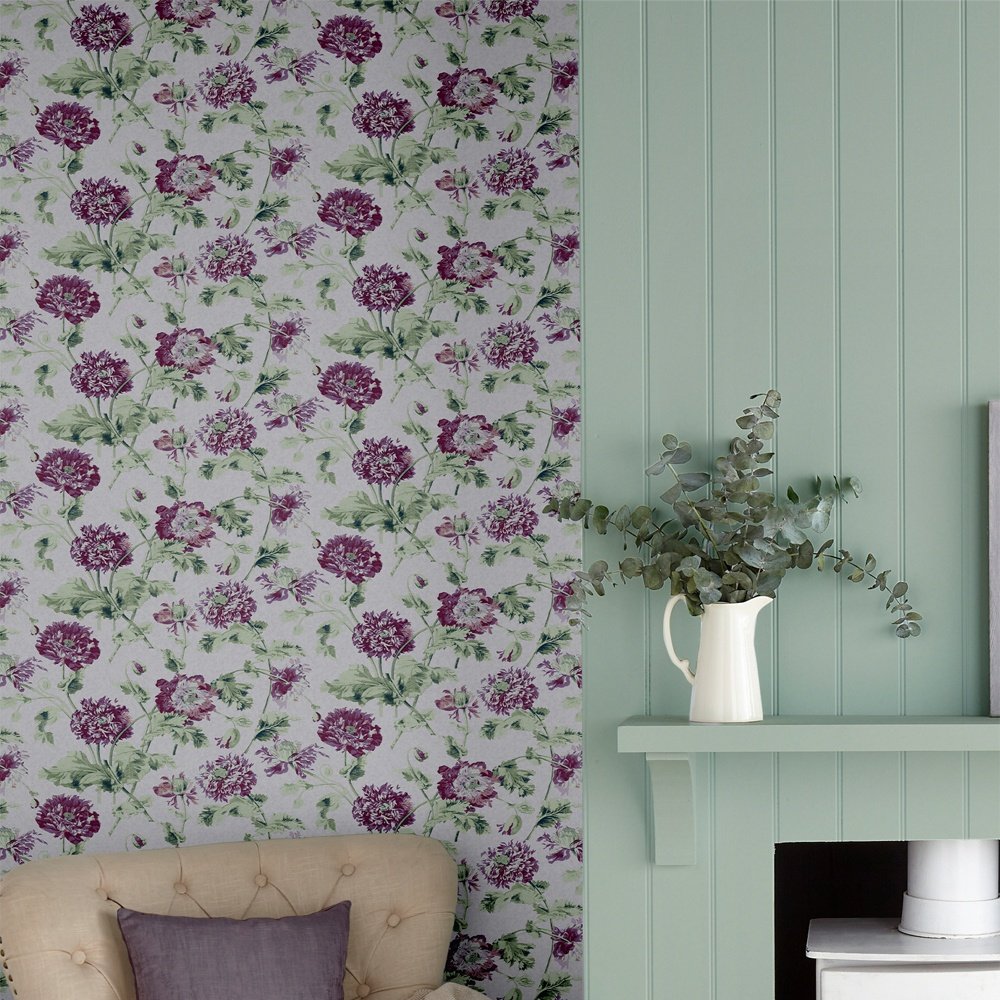 Hepworth Grape Room Wallpaper 2 - Purple