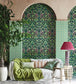 Jasmine And Serin Symphony Wallpaper - Green - Cole & Son