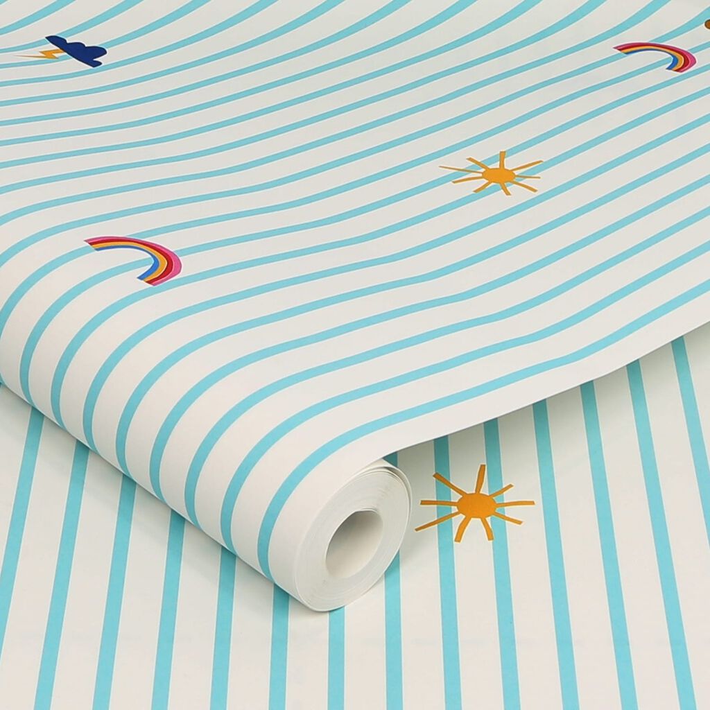 Whatever the Weather Icons Haze Nursey Room Wallpaper 2 - Teal