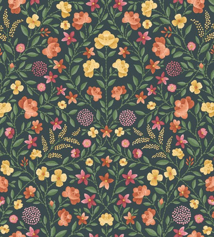 Court Embroidery Wallpaper - Green - Cole & Son