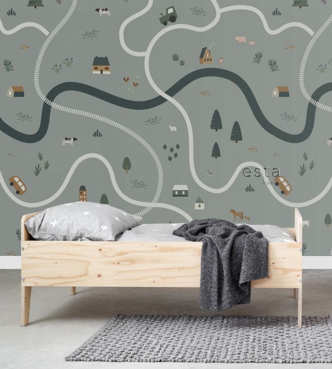 Farmyard Room Wallpaper 3 - Gray