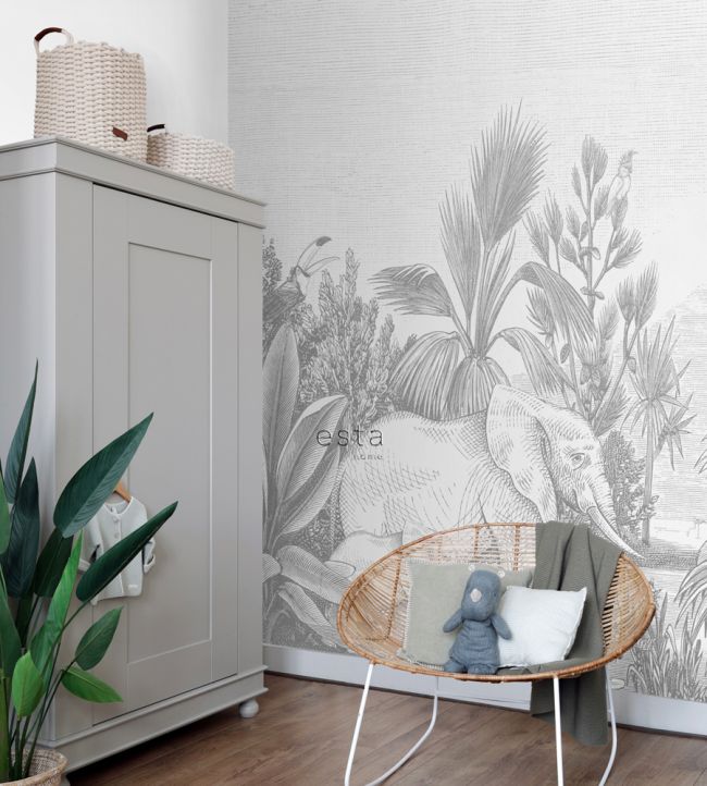Jungle Room Wallpaper - Gray