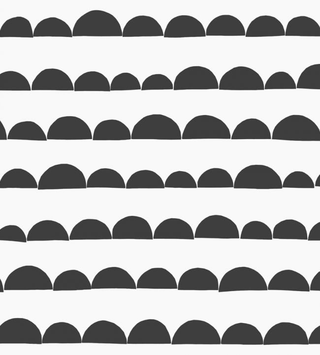 Hilly Stripe Wallpaper - Black