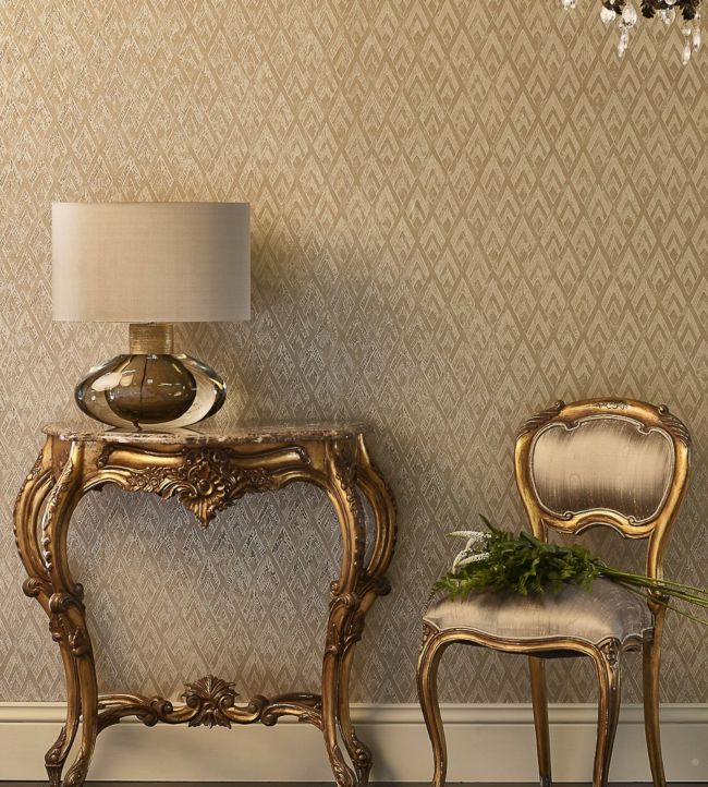 Facet Room Wallpaper - Gold